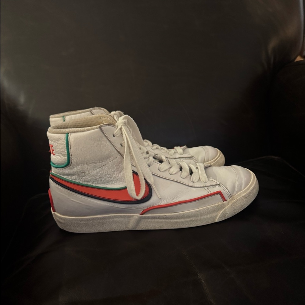 Nike Blazer Sneakers with Orange and Blue Accents